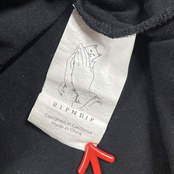 RIPNDIP Baseball Jersey Mens Large Lord Nermal Cat Alien Spell Out Patches - Picture 7 of 15